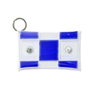 IMABURAIの市松模様 チェック 白と青 미니 투명 동전 지갑