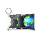 yoiyononakaの地球を抱きかかえる黒猫05 Mini Clear Multipurpose Case