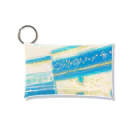 peonicのブライトブルーストライプ Mini Clear Multipurpose Case