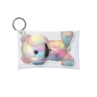 💜Salon de Lucia💜のPeek-a-boo Teddy rainbow Mini Clear Multipurpose Case