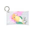 まめるりはことりのお花とシロハラインコちゃん【まめるりはことり】 Mini Clear Multipurpose Case