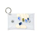 みかんの実のアクスタケース 虎柄ネイル blue Mini Clear Multipurpose Case