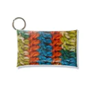 sandy-mのウール毛糸手編み柄カラフル オレンジ系 ミニクリアマルチケース