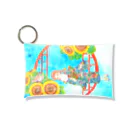 星架月の「窓際の夏」青空・向日葵縁・浴衣の女の子・背景有 Mini Clear Multipurpose Case