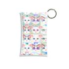 NORIMA'S SHOP のおしゃれなメガネをかけた猫たちと北欧風パターンイラスト Mini Clear Multipurpose Case