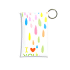 アルパカショップのカラフル雨粒のILoveYou Mini Clear Multipurpose Case