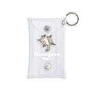 Hanagara animal cafeのモモンガと花柄アニマルカフェのロゴ入り。 Mini Clear Multipurpose Case