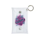 N SAUNA LOGOのネオン風花柄サウナロゴ11　花柄ver.4 Mini Clear Multipurpose Case