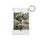 kokin0の水辺を走る犬 dog runnning on the water ミニクリアマルチケース