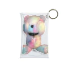 💜Salon de Lucia💜のPeek-a-boo Teddy rainbow Mini Clear Multipurpose Case