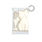 かわいいもののおみせ　いそぎんちゃくの仲良し猫　灰白ハチワレ&白 Mini Clear Multipurpose Case