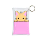 かわいいもののおみせ　いそぎんちゃくのひょっこり茶トラ猫　ピンク Mini Clear Multipurpose Case