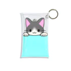 かわいいもののおみせ　いそぎんちゃくのひょっこりハチワレ猫　水色 Mini Clear Multipurpose Case