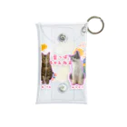 🍀葉っぱちゃんねる🍀の葉っぱ猫の葉っぱまみれ（白） Mini Clear Multipurpose Case