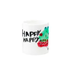 カエルがモチーフの世界にひとつだけのオリジナルデザイングッズのHAPPYカエル Mug :other side of the handle