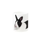 ももかのごろりんちょポコちゃん#うさぎ#ハチワレ#ダッチ#ロング Mug :other side of the handle