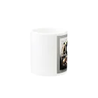 Black_White_Goldのフラワーリング Mug :other side of the handle