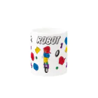 親子設計 CHIiKu MOJi『知育文字』のROBOT レトロカラー Mug :other side of the handle