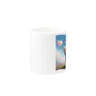 chibi_hikariのCute Kitten with Pink Heart Cloud Mug :other side of the handle