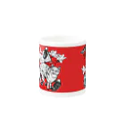 made blueのRetoro Japanese red Fox stationery Mug :other side of the handle