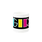 Ushi-Haruのレトロカラフル　GIRL Mug :other side of the handle