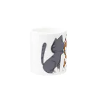 スナネコシンドバッド SUZURIキャラバンのしばねこネコパンチ（胡麻柴） Mug :other side of the handle