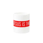 PRAISEのJESUS IS THE LORD （赤） マグカップの取っ手の反対面