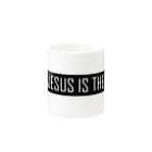 PRAISEのJESUS IS THE LORD(黒） マグカップの取っ手の反対面