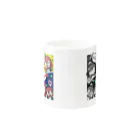 猫飯ちゃみのアメコミ風（ノーマルとモノクロカラー） Mug :other side of the handle