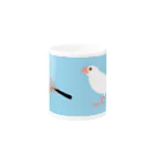 文鳥ちゅんねる【公式グッズストア】の文鳥と白文鳥／スカイブルー Mug :other side of the handle