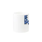 kozu_cafeの葉っぱとツバメ - blue Mug :other side of the handle