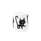 オクマーSUZURIショップのしっぽピーン　三匹の黒猫ちゃん Mug :other side of the handle