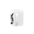 アラカキアイ＠ACIDMANｱｰﾄ展のぬこ02黒バージョン Mug :handle