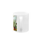 meke flowersのレモンイエローとアップルグリーン Mug :handle