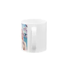 AI goddessの桜と川と青空と、ピンクの髪の女の子 Mug :handle