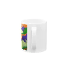Nart8のマーブル模様(パープル✖️グリーンオレンジ✖️イエロー) Mug :handle