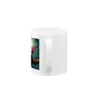 umakoiの満月を背景に赤目コウモリが威嚇する様子のドット絵 Mug :handle