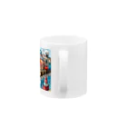 アニマルキャンバスのトレインフィッシュ Mug :handle