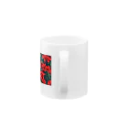 モノクロの赤花 Mug :handle