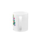 ファンシーTシャツ屋のカラフルフラワーアート Mug :handle