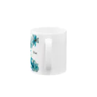 Tink_handmadeのTink ターコイズブルーflowerロゴ入り Mug :handle