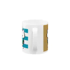 〇〇とネコの何かを飲むドット絵クマとネコ Mug :handle