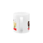 ぽんぽこ商店のたぬきVSきつね マグカップ Mug :handle