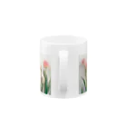 Leomatsuraのピンクと白のチューリップ Mug :handle