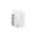 アミュペンの数学的で洗練されたデザインの白と緑の花 Mug :handle