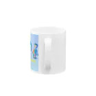 Tamon-TamonのLove & Peace ブルードット Mug :handle