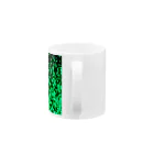 AAAA0X0の湧き上がるドット　緑　Ｔシャツ　手帳型スマホケース　マグカップ　タンブラー　グラス　ロンググラス　アクリルブロック　クリアファイル　クッション Mug :handle