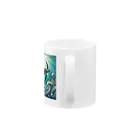 海の幸のウミガメと水流 Mug :handle