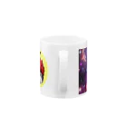 RIKICHANNEL OFFICIAL SHOPの赤鬼リキちゃん×宇宙猫 Mug :handle