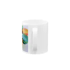 Famille de baleines(ファミールデバレーヌ)のカラフルマカロン Mug :handle